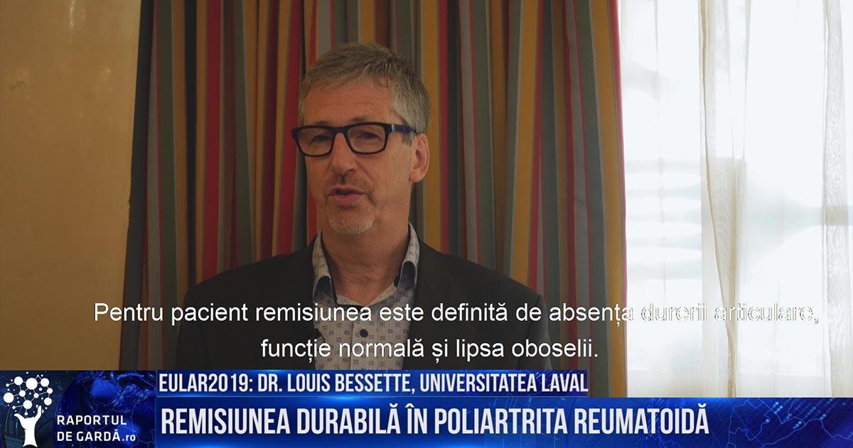 Dr. Louis Bessette vorbind despre remisiunea durabilă în poliartrita reumatoidă