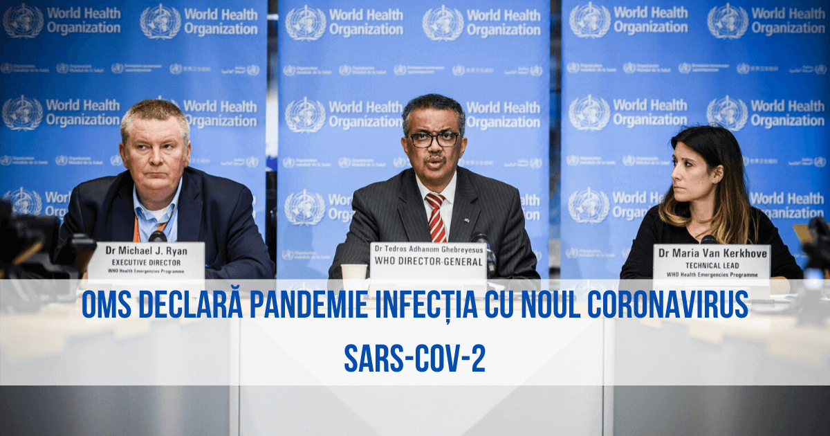OMS declară pandemie infecția cu noul coronavirus SARS-CoV-2