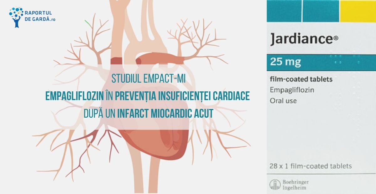 EMPACT-MI empagliflozin, inhibitor SGLT-2, prevenția insuficienței cardiace după un infarct miocardic acut, la adulții cu și fără diabet