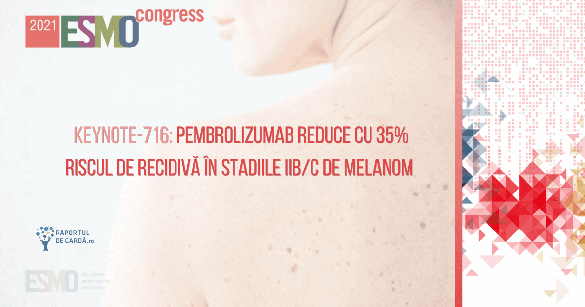 ESMO21 KEYNOTE-716 Pembrolizumab reduce risc recidiva stadiile IIB IIC melanom