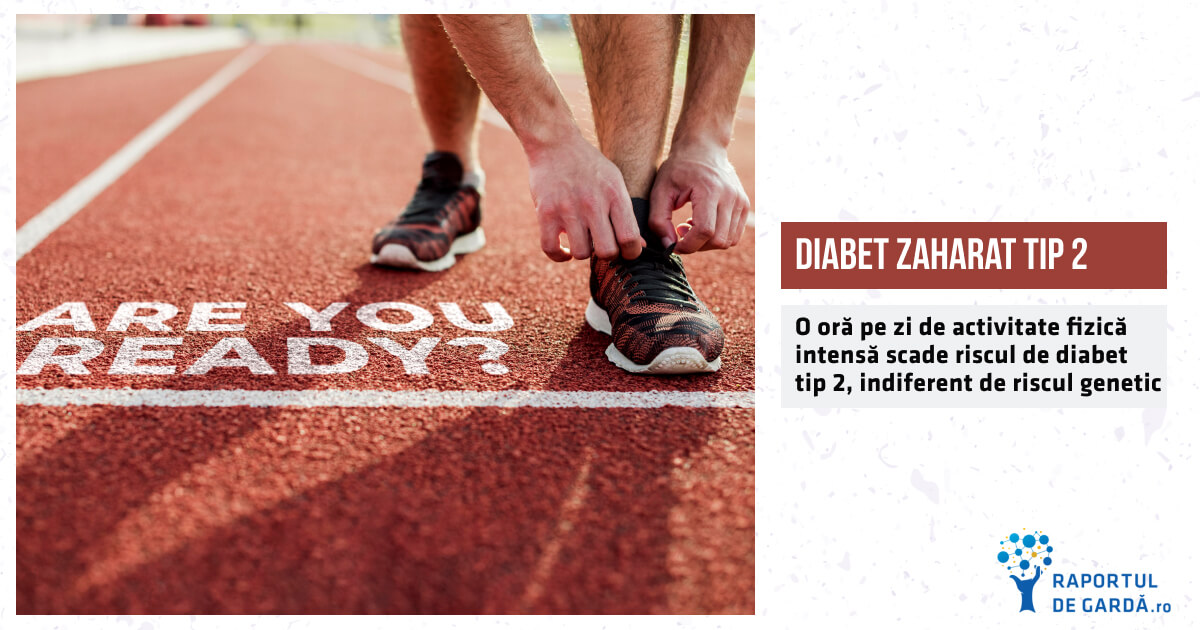 O oră pe zi de activitate fizică intensă scade riscul de diabet tip 2, indiferent de riscul genetic