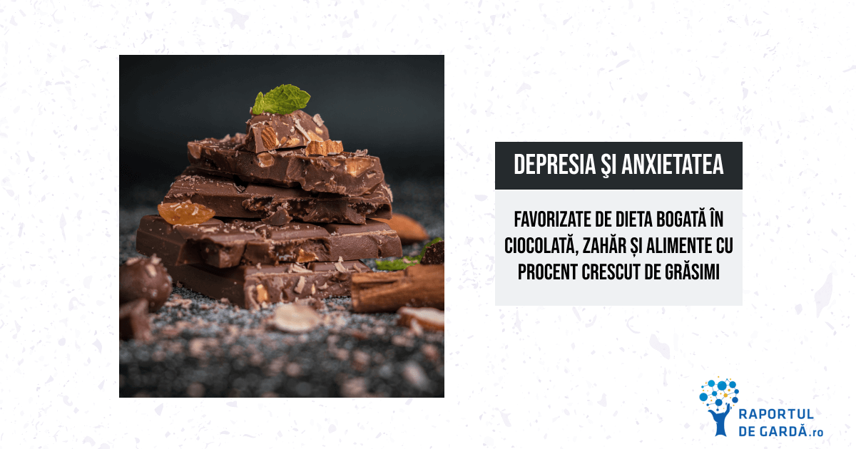STUDIU. Consumul de ciocolată, zahăr și alimente cu procent crescut de grăsimi crește riscul de depresie și anxietate