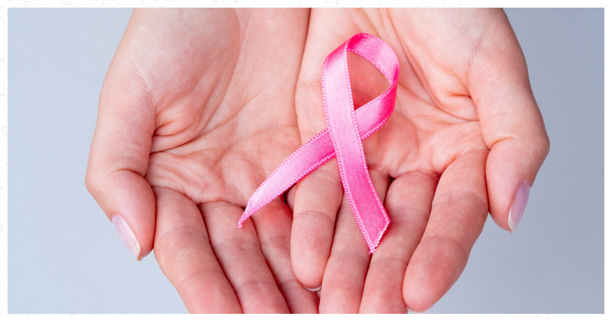 粉红丝带象征乳腺癌之手