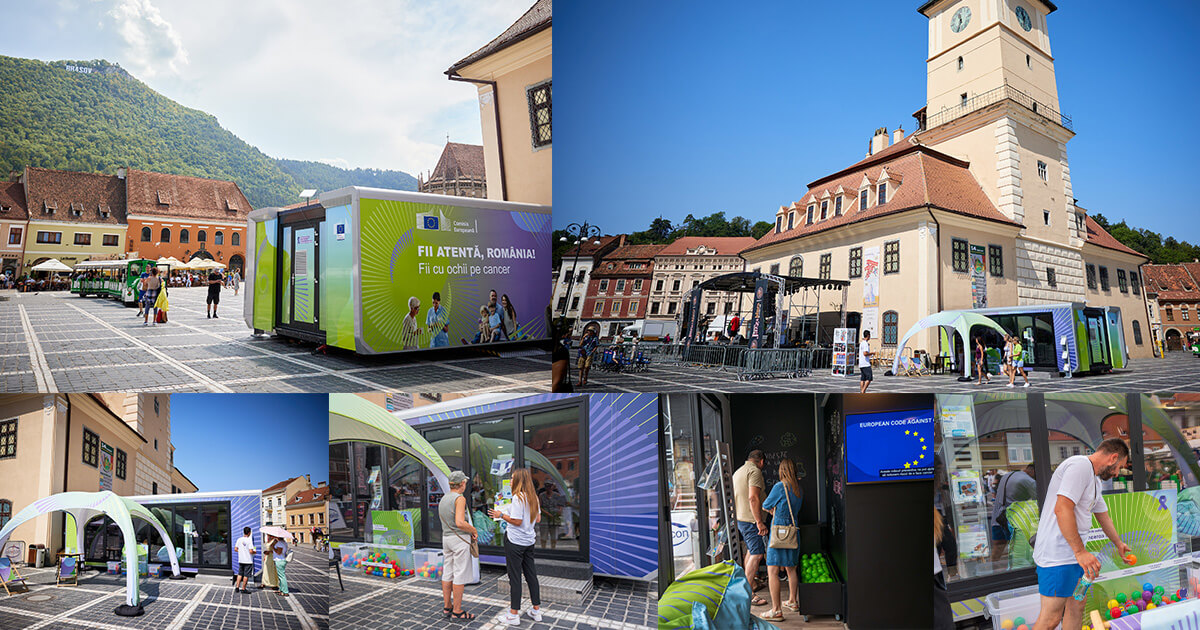 Imagini cu Caravana Misiunii UE privind Cancerul din Brasov, Romania